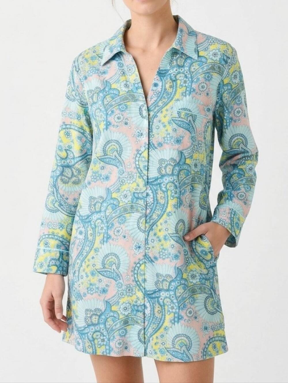 BedHead Pajamas Floral Sleepshirt XL 100% Fine Cotton Sleep Shirt Lounge Paisley